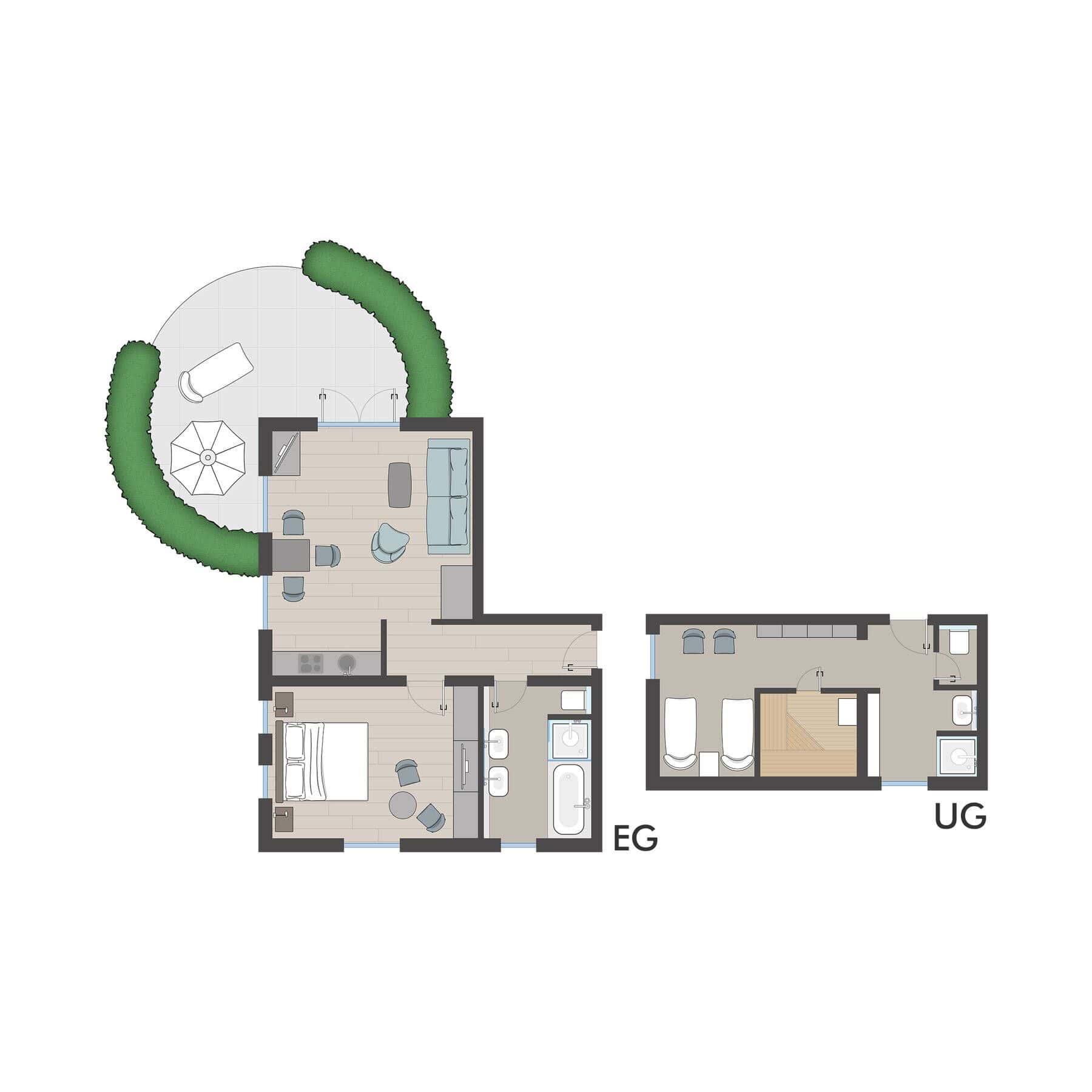 Grundriss Appartement Meerlavendel im Lüüvhoog, Keitum